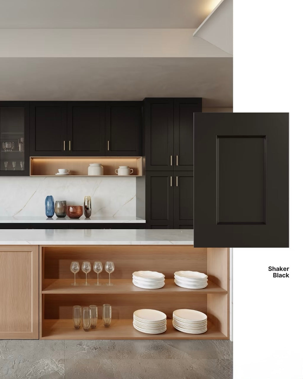 QZ American kitchen cabinet - Shaker black