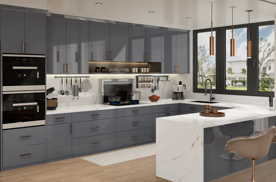 QZ European style kitchen cabinet - Piano Gary